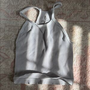 Light Gray Ribbed Tank Top